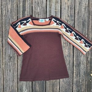 1970s Vintage Organically Grown by Arpeja Tunic Style Sweater
